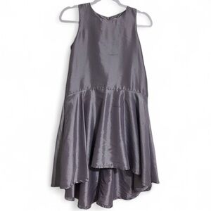 GB Girls Purple Satin Taffeta High Low Drop Waist W/Pockets Dress Size 12